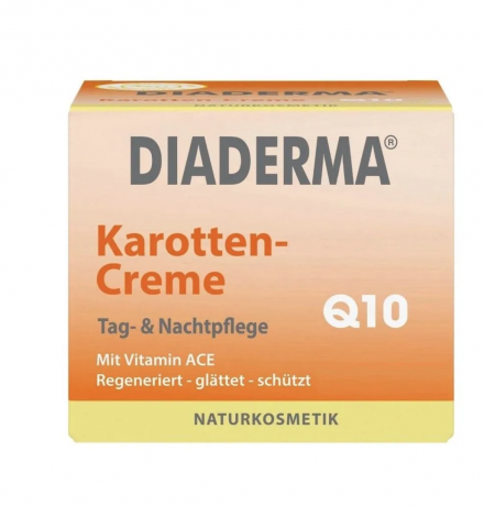 Diaderma Gesichtscreme Tag & Nacht Karotten-Creme mit Q10, 50 ml, Крем для лица Diaderma с коэнзимом Q10, 50 мл, дневной и ночной уход, морковный крем для сияния кожи, увлажнение и выравнивание тона