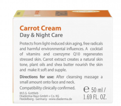 Diaderma Gesichtscreme Tag &amp; Nacht Karotten-Creme mit Q10, 50 ml, Крем для лица Diaderma с коэнзимом Q10, 50 мл, дневной и ночной уход, морковный крем для сияния кожи, увлажнение и выравнивание тона