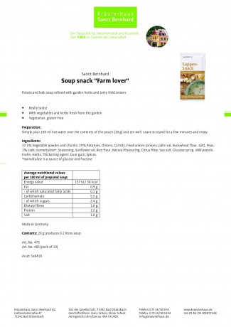 Krauterhaus Sanct Bernhardt Soup snack "Farm lover", 20 г