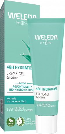 WELEDA 48H Hydration Creme-Gel, 30 ml, Лёгкий увлажняющий крем-гель 48H Hydration с алоэ вера и опунцией, 30 мл