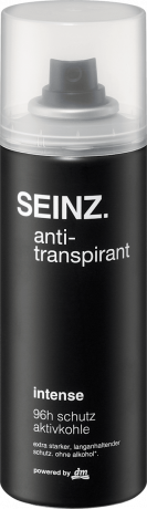 SEINZ. Antitranspirant Deospray intense, 200 ml, Мужской антиперспирант-спрей Intense с активированным углём, защита до 96 часов, 200 мл