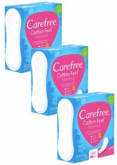 Carefree Slipeinlage Cotton Feel Normal 56 St, Прокладки ежедневные Cotton Normal 56 шт, 3 упаковки (168 шт)