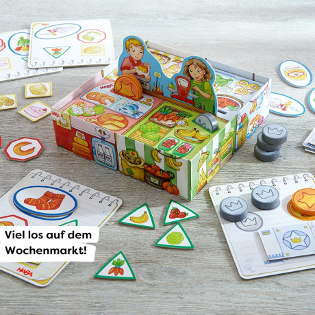 Haba HABA 302781 Meine ersten, HABA Настольная игра За покупками (Германия) 302781, дерево, учим счёт, деньги и внимание, для малышей от 2 лет