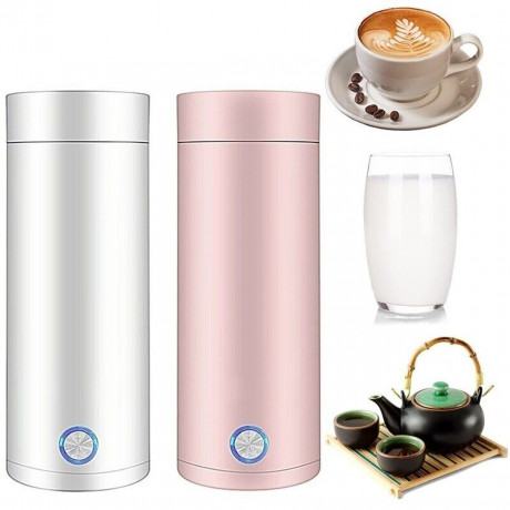 Yoyaxi Yoyaxi Reise-Wasserkocher Tragbarer Wasserkocher, Reisen, 400-ml-Thermobecher-Heisswasser-Tee-Kaffee-Heizgerat Rosa Дорожный чайник Yoyaxi, портативный чайник для путешествий, 400 мл, термокружка, нагреватель для горячей воды, чая, кофе