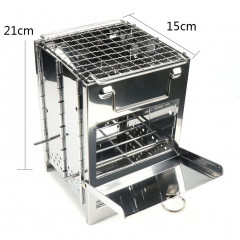 SCRTD SCRTD Gaskocher Outdoor Grill Barbecue Grill Klappbar aus Edelstahl, Tragbarer Hobo-Ofen 21*14*14CM Газовая плита SCRTD, уличный гриль-гриль для барбекю, складной из нержавеющей стали, портативная духовка-бродяга 21*14*14 см