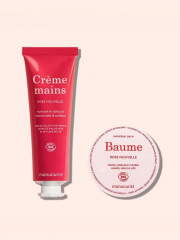 Manucurist Rose Balm &amp; Cream Duo, Набор: крем для рук + бальзам для губ, увлажнение и питание, роза, Франция