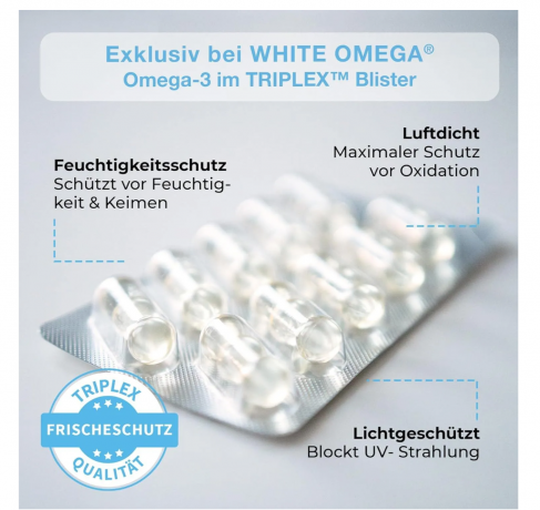 WHITE OMEGA Kids Omega-3 Capsules for Children 90st, Омега 3 для детей (Германия), мини капсулы без вкуса и запаха рыбы для мозга и внимания, DHA 293 мг EPA 173 мг, 90шт