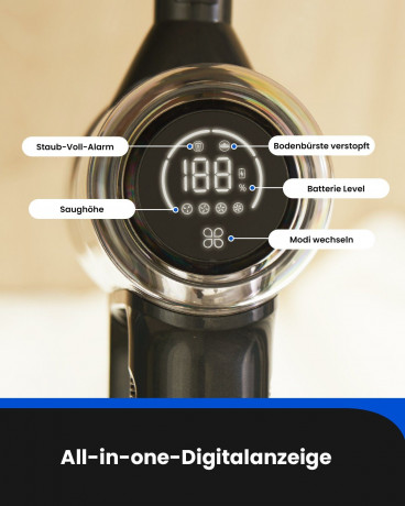 meeteu meeteu Akku-Stielstaubsauger Staubsauger kabellos 33KPa, 450,00 W, Akkustaubsauger, mit Vertect Licht und Anti-Tangle-Rollenburste Беспроводной пылесос Meeteu, беспроводной пылесос 33 кПа, 450,00 Вт, беспроводной пылесос, с подсветкой Vertect и ро