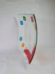 Тарелка винтажная Silvestri Art Glas Im Stil, с ярким геометрическим декором, стекло, 27 x 27 x 5 см, Германия, 1960-70гг.