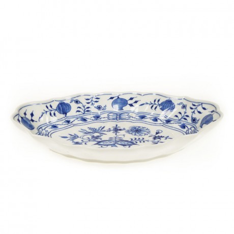 Meissen Meissen Zwiebelmuster kobaltblau - weisser Rand Beilagenschale oval 26x18 cm Мейсен луковый узор кобальтово-синий - белый обод гарнир овальный 26x18 см
