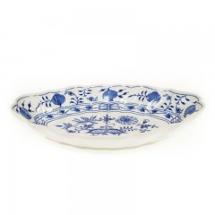 Meissen Meissen Zwiebelmuster kobaltblau - weisser Rand Beilagenschale oval 26x18 cm Мейсен луковый узор кобальтово-синий - белый обод гарнир овальный 26x18 см
