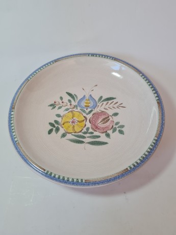 Тарелка декоративная винтажная Waechtlasech "Цветы", ручная роспись, 30 см, Германия, 1960-70гг