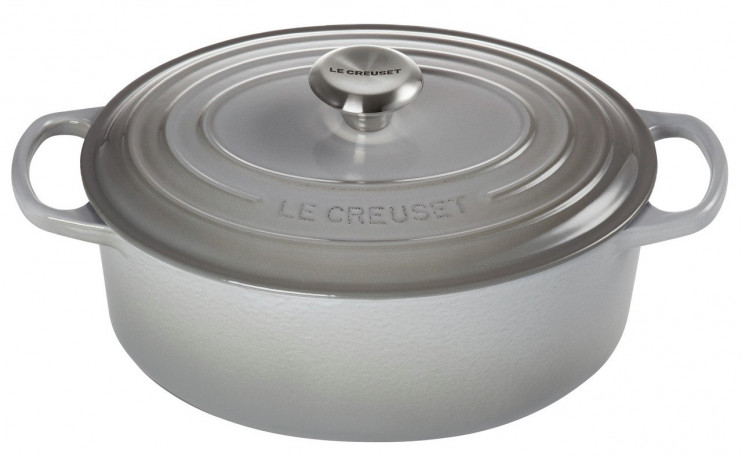 Le Creuset LE CREUSET Br\u00e4ter Oval Perlgrau SIGNATURE grau LE CREUSET Br>4ter Oval Pearl Grey SIGNATURE