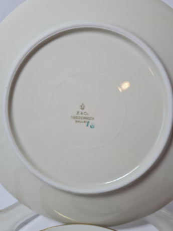 Z & Co Tirschenreuth Bavaria Винтажное чайное трио "Абстракция" с разноцветным рисунком позолоченным ободком, Германия, 1960-70гг.