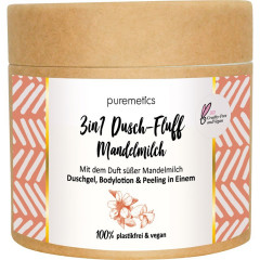 puremetics Zuckerpeeling Mandelmilch No2 3in1 Dusch-Fluff  Сахарный пилинг миндальное молочко No2 3в1 пух для душа