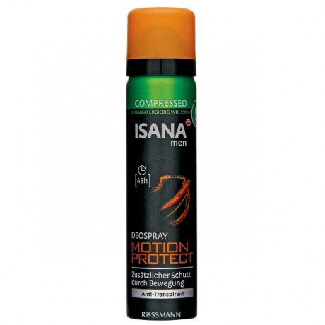 ISANA men Compressed Deodorant spray Motion Protect ISANA мужской Дезодорант Спрей Защита в движении 48ч 75 г