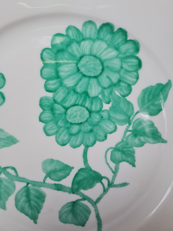 Seltmann Weiden Bavaria Тарелка с зеленым декором и фактурным рисунком, 27 см, Германия, 1960-70гг.