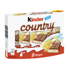 Kinder Country 9 Riegel Вафельные трубочки с молочным шоколадом и рисом