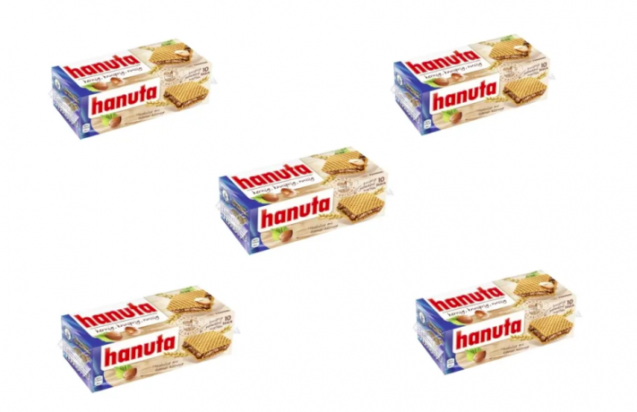 Вафли Hanuta, набор 5 уп х 10 шт( 220 г)