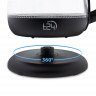 T24 T24 Wasserkocher Borosilikatglas Wasserkocher mit LED 2200 Watt 1,7 Liter THV schwarz, 1.7 l, 2200 W Чайник T24 Чайник из боросиликатного стекла со светодиодной подсветкой 2200 Вт 1,7 л THV черный, 1,7 л, 2200 Вт