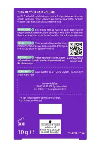 got2b Powder Full Volumen Styling Puder, Пудра для укладки волос для мгновенного объема, 10гр