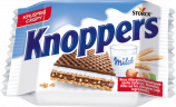 Knoppers Original 24st x 4packs (96st), Вафли для детей и взрослых, порционные вафельные батончики, хрустящие немецкие сладости к чаю, молочно-ореховая начинка, вкус молока и фундука, Набор 4 уп х 24 шт (96 шт х 23,5 )