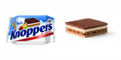 Knoppers Original 24st x 4packs (96st), Вафли для детей и взрослых, порционные вафельные батончики, хрустящие немецкие сладости к чаю, молочно-ореховая начинка, вкус молока и фундука, Набор 4 уп х 24 шт (96 шт х 23,5 )