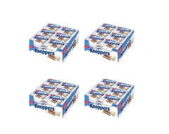 Knoppers Original 24st x 4packs (96st), Вафли для детей и взрослых, порционные вафельные батончики, хрустящие немецкие сладости к чаю, молочно-ореховая начинка, вкус молока и фундука, Набор 4 уп х 24 шт (96 шт х 23,5 )