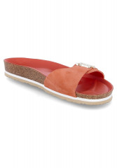 Tommy Hilfiger MOLDED FOOTBED FLAT  Mules orange ПЛАТФОРМА С ФОРМОВАННЫМИ СТУПИЦАМИ Мюли апельсин