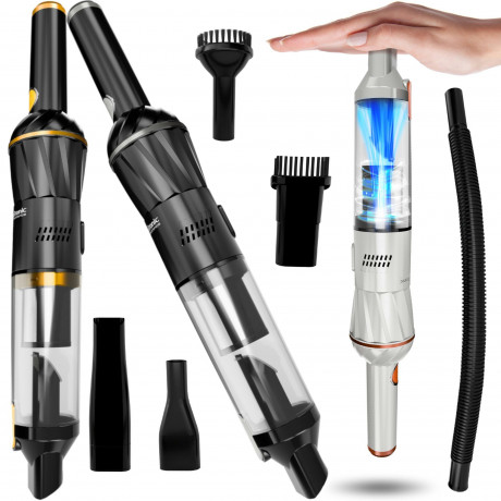 TurboTronic by Z-Line TurboTronic by Z-Line Akku-Handstaubsauger 6,5kpa, 25 Min. Laufzeit, ultra-Leichtgewicht Boden Staubsauger, 85 W, beutellos, kabelloser Sofa Couch Tisch Handsauger mit Ladestation schwarz/gold Беспроводной ручной пылесос TurboTronic