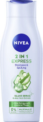 NIVEA 2in1 Express Shampoo &amp; Spulung, 400 ml, Нивеа Шампунь и кондиционер 2 в 1, алоэ вера и глянц-сыворотка, блеск и расчёсывание, 400 мл