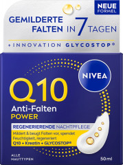 NIVEA Q10 Anti-Falten Power Regenerierende Nachtpflege, 50 ml, Нивеа ночной крем гиалуроновая кислота, пантенол, коэнзим Q10 24ч увлажнение 50 мл