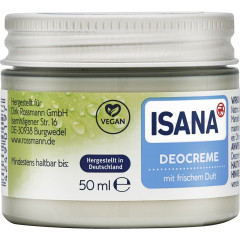ISANA Deo Creme 50ml, Изана Крем-дезодорант унисекс с натроном, масло миндаля и ши, 24ч защита, 50 мл