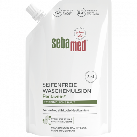 SEBAMED Waschemulsion Nachfullbeutel, 400 ml, Себамед Эмульсия для мытья, сменный блок, для чувствительной кожи, 400 мл