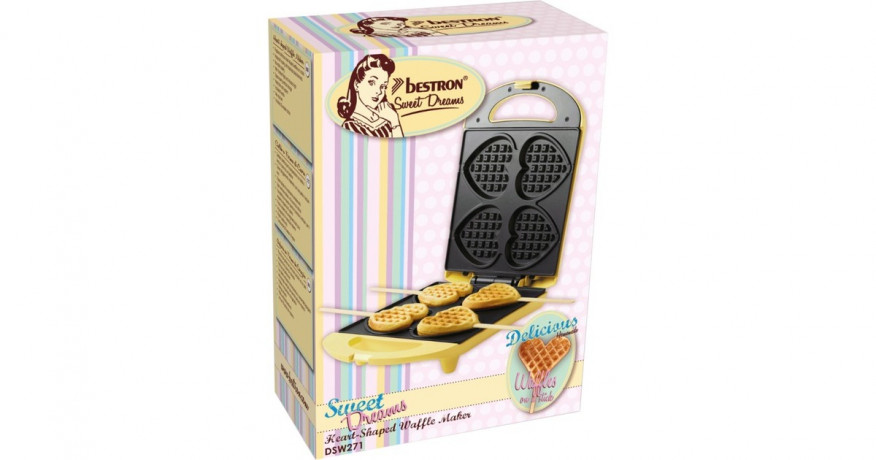 Bestron Bestron Herzwaffeleisen DSW271 gelb, 780 Watt  gelb Вафельница Bestron сердце DSW271 желтая, 780 Вт