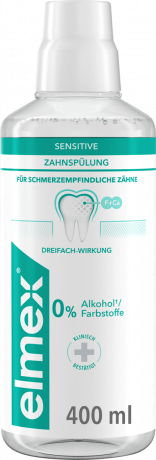 elmex Mundspuelung Sensitive, 400 ml, Ополаскиватель Sensitive с фторидом для чувствительных зубов, без спирта, 400 мл