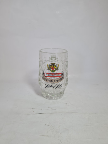 Немецкие пивные кружки винтажные Bellheimer /Siber Pils, стекло, 3 шт., 0.2 л, 12.5 см, Германия, 1970-80гг.