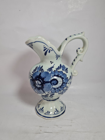 Ваза-кувшин винтажная Delft, ручная роспись, керамика, 22 см, Нидерланды, 1960-70гг.