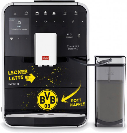 Melitta Melitta Kaffeevollautomat Barista TS Smart BVB-Edition, Fur Fans des Borussia Dortmund, 21 Kaffeerezepte  8 Benutzerprofile  Полностью автоматическая кофемашина Melitta Barista TS Smart BVB Edition, для поклонников Боруссии Дортмунд, 21 рецепт коф