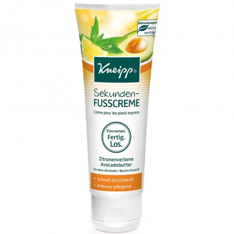 Kneipp Sekunden-Fusscreme, 75 ml, Kneipp быстровпитывающийся крем для ног с вербеной и маслом авокадо, 75 мл
