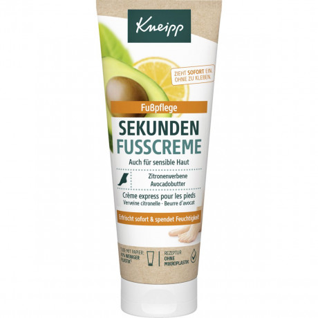 Kneipp Sekunden-Fusscreme, 75 ml, Kneipp быстровпитывающийся крем для ног с вербеной и маслом авокадо, 75 мл