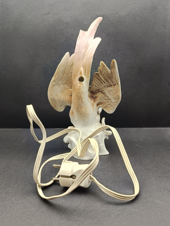 Светильник винтажный в форме птицы "Голубой попугай", фарфор, 25 х 14 см, Италия, 1970-80гг.