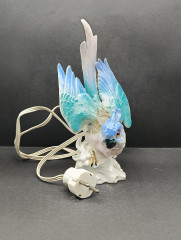 Светильник винтажный в форме птицы &quot;Голубой попугай&quot;, фарфор, 25 х 14 см, Италия, 1970-80гг.