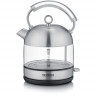 Severin Severin Wasserkocher WK 3454, 1.7 l, 2400 W, Edelstahl-Glas-Design, Retro Vintage, Kalkfilter  Чайник Severin WK 3454, 1,7 л, 2400 Вт, дизайн из стекла из нержавеющей стали, ретро-винтаж, фильтр от накипи