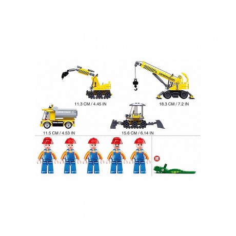Sluban Baustellenfahrzeuge Set (463 Teile) Комплект строительной техники (463 детали)