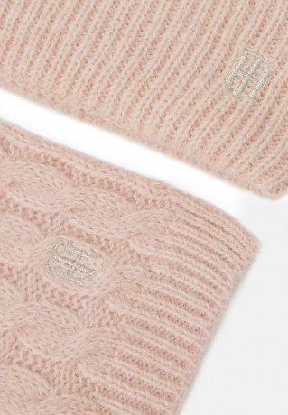 Tommy Hilfiger SET Beanie sepia pink НАБОР шапочка сепия розовый