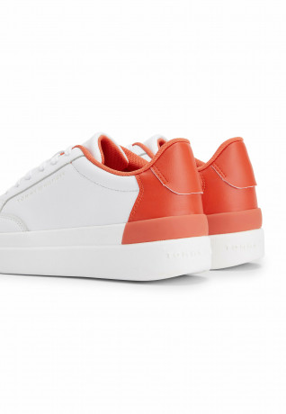 Tommy Hilfiger COLOUR POP CUPSOLE Trainers white earth orange COLOR POP CUPSOLE Кроссовки белый земляной оранжевый