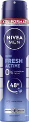 NIVEA MEN Fresh Active Deodorant Spray XXL, 250 ml, Нивеа Мужской дезодорант спрей, морские экстракты, 0% алюминия, 48ч защита, увеличенный объём, 250 мл