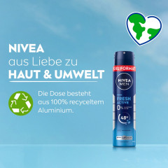 NIVEA MEN Fresh Active Deodorant Spray XXL, 250 ml, Нивеа Мужской дезодорант спрей, морские экстракты, 0% алюминия, 48ч защита, увеличенный объём, 250 мл