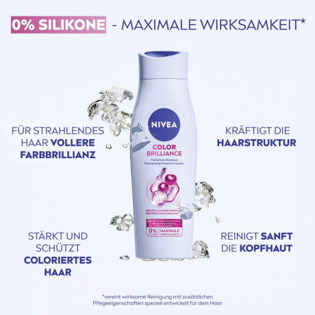 NIVEA Color Brilliance Farbschutz Shampoo, 250 ml, Нивеа Шампунь для окрашенных волос, кератин и экстракт асаи, защита цвета и блеск, 250 мл